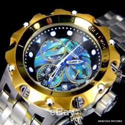 Invicta Venom Hybrid Abalone Chronograph 54mm Steel Gold Plated Watch New