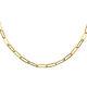 Italian 14k Yellow Gold Crystal 3mm Paperclip Necklace 16-18 4.8 Grams