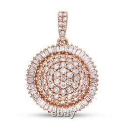 Jewelry for Women 925 Silver Rose Gold Plated Pink Diamond Cocktail Pendant Ct 1
