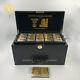 Kl 270pcs Gold Plated $100 Trillion Zimbabwe Metal Bar Wooden Box Set With Coa