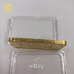 KL 270pcs Gold plated $100 Trillion Zimbabwe Metal Bar wooden box set with COA