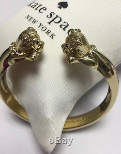 Kate Spade New York 12 K Gold Plated Puppy Dog Hinged Cuff withKS Dust Bag New