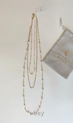 Kendra Scott Scarlet Gold-Plated Multi Strand Necklace In White Pearl