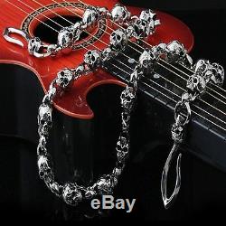 Korean Fashion Jewelry Funk White Gold Plated Skull Jean Wallet Chain C2261 US