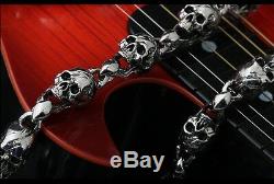 Korean Fashion Jewelry Funk White Gold Plated Skull Jean Wallet Chain C2261 US