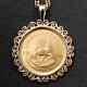 Krugerrand Coin Custom Unisex Pendant 18 In Chain 14k Yellow Gold Plated Silver