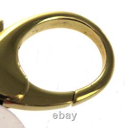 LOUIS VUITTON LV Logos Bag Charm Key Ring Monogram Plastic Gold Plated 67BU189