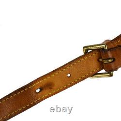 LOUIS VUITTON Shoulder Bag Strap Leather Brown Gold Plated Accessory 09MK624