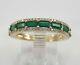 Lab-created 2ct Baguette Cut Emerald Eternity Ring 14k Yellow Gold Silver Plated