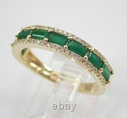 Lab-Created 2Ct Baguette Cut Emerald Eternity Ring 14K Yellow Gold Silver Plated