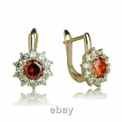 Lab-Created 3.00Ct Round Ruby Huggie Hoop Earrings 14k Yellow Gold Silver Plated
