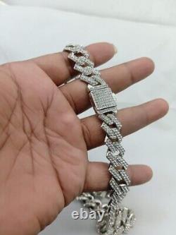 Lab-Created Diamond Men 18mm x 20Miami Cuban Link Chain 14K White Gold Plated