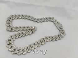 Lab-Created Diamond Men 18mm x 20Miami Cuban Link Chain 14K White Gold Plated