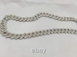 Lab-Created Diamond Men 18mm x 20Miami Cuban Link Chain 14K White Gold Plated