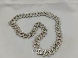 Lab-Created Diamond Men 18mm x 20Miami Cuban Link Chain 14K White Gold Plated