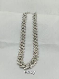 Lab-Created Diamond Men 18mm x 20Miami Cuban Link Chain 14K White Gold Plated