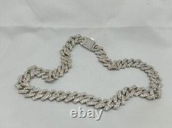 Lab-Created Diamond Men 18mm x 20Miami Cuban Link Chain 14K White Gold Plated