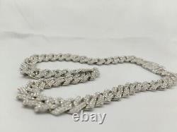 Lab-Created Diamond Men 18mm x 20Miami Cuban Link Chain 14K White Gold Plated