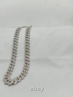 Lab-Created Diamond Men 18mm x 20Miami Cuban Link Chain 14K White Gold Plated