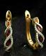 Lab Created Garnet 2ct Marquise Cut Women's Hoop Earrings 14k Yellow Gold Plated