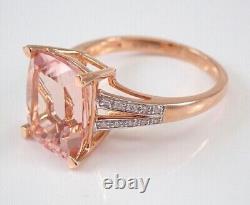 Lab-Created Morganite 3Ct Cushion Cut Solitaire Engagement Ring Rose Gold Plated