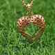Lab Created Ruby 1.10ct Round Cut Heart Wings Pendant 14k Yellow Gold Plated 18