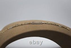 Lab Created Station Diamond Paperclip Chain Bracelet 14K Yellow Gold Plated