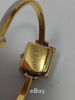 Ladies Gucci 1900L Swiss Gold Plated Quartz Bangle Watch