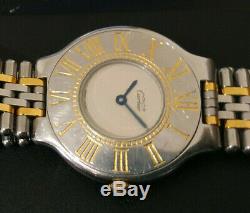 Ladies Must De Cartier 21 Stainless Steel Gold Plated Bi Metal Vintage Watch