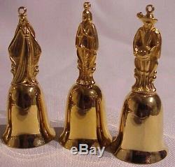 Limited Edition Reed & Barton 22k Gold Plated (12) Days Of Christmas Bells Set