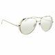 Linda Farrow 426 8 Luxury Sunglasses. Aviator Matte 23k White Gold Plated 58mm