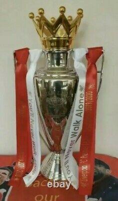Liverpool Fc Replica Premiership Trophy 20 Metal Gold Plated crown & Lion SALE