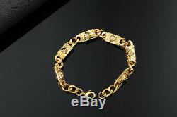 MEDUSA 18k gold luxury Vintage vertical strands 3D DIY chains letters bracelet