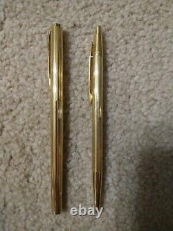 MONTBLANC Noblesse Gold Plated Fountain Pen & Ballpoint Pen with585 Fine Nib