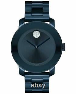 MOVADO BOLD Blue Ion Plated Stainless Steel Crystal Dot Ladies Watch 3600388