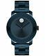 Movado Bold Blue Ion Plated Stainless Steel Crystal Dot Ladies Watch 3600388