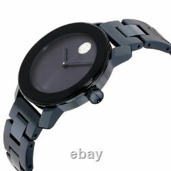 MOVADO BOLD Blue Ion Plated Stainless Steel Crystal Dot Ladies Watch 3600388