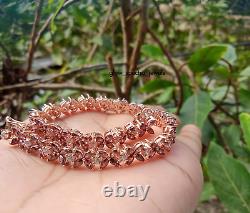 Marquise Simulated Chocolate Diamond Tennis Bracelet 14K Rose Gold Plated 7.5