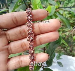 Marquise Simulated Chocolate Diamond Tennis Bracelet 14K Rose Gold Plated 7.5