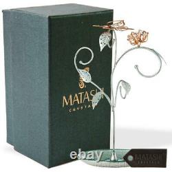 Matashi Rose Gold and Chrome Plated Jewelry Stand with16 Rhodium Plated Necklace