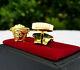 Medusa Versace Cufflinks Gold Plated Jewelry Mens Fashion Brass Metal Cuff Link