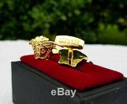 Medusa Versace Cufflinks Gold Plated Jewelry Mens Fashion Brass Metal Cuff Link