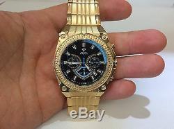 Men Aqua Master Jojo Jojino Joe Rodeo Yellow Metal Band 46mm Diamond Watch W#304