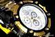 Men Invicta Reserve Grand Arsenal Watch 63mm Swiss Made Chrono Gold Plated New