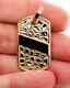 Men's 14k Yellow Gold Plated Silver Vintage Estate Custom Dog Tag Nugget Pendant