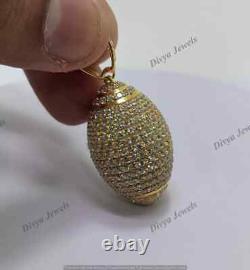 Men's 2.00 CT Round Cut Moissanite Football Charm Pendant 14K Yellow Gold Plated