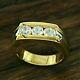 Men's 2.00ct Round Cut Real Moissanite Wedding Band Ring 14k Yellow Gold Plated