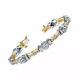 Men's 3.50 Ct Round Cut Real Moissanite Tennis Bracelet 14k Two Tone Gold Plated