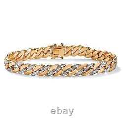 Men's Diamond Accent Curb-Link Bracelet 18k Gold-Plated 8.5