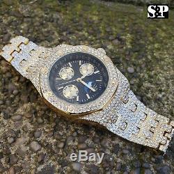 Men's Gold Plated Iced Luxury Migos Rapper's Metal Band Dress Clubbing Watch